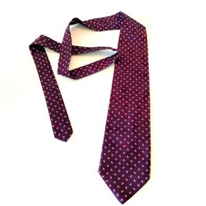 Christian Dior Monsieur Men’s Necktie, Maroon Amethyst Burgundy Cranberry Print